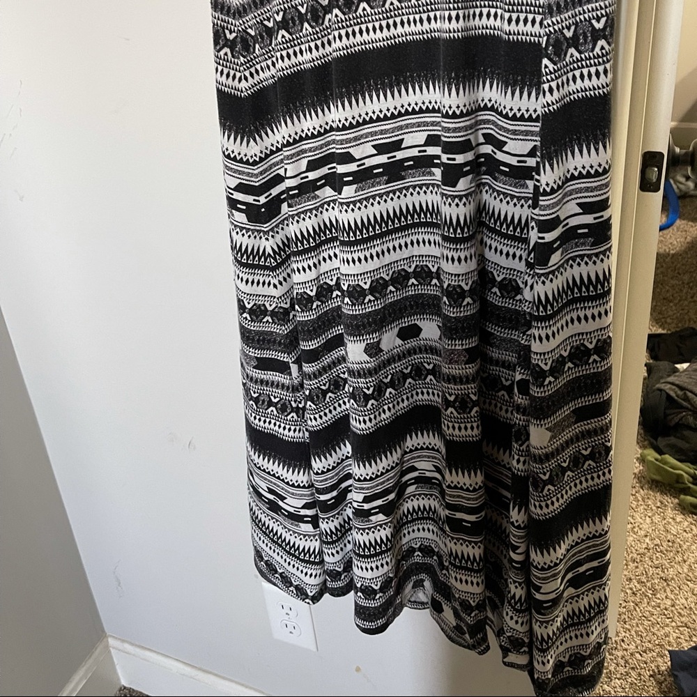 Black and white tribal maxi skirt